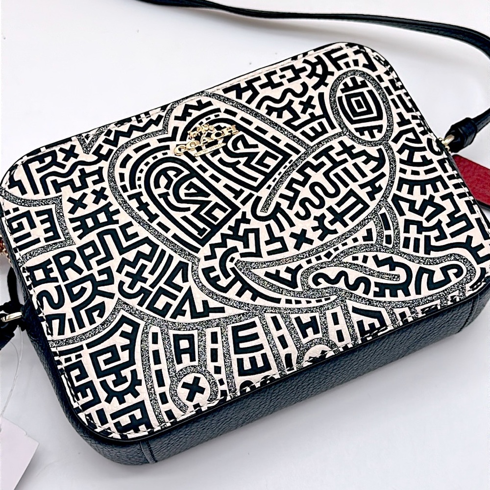 COACH Disney Mickey Mouse x Keith Haring Mini Leather Camera Bag - Picture 2 of 16